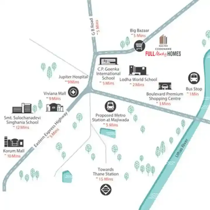 Southfield Full Marks Homes location map, Panchpakhadi